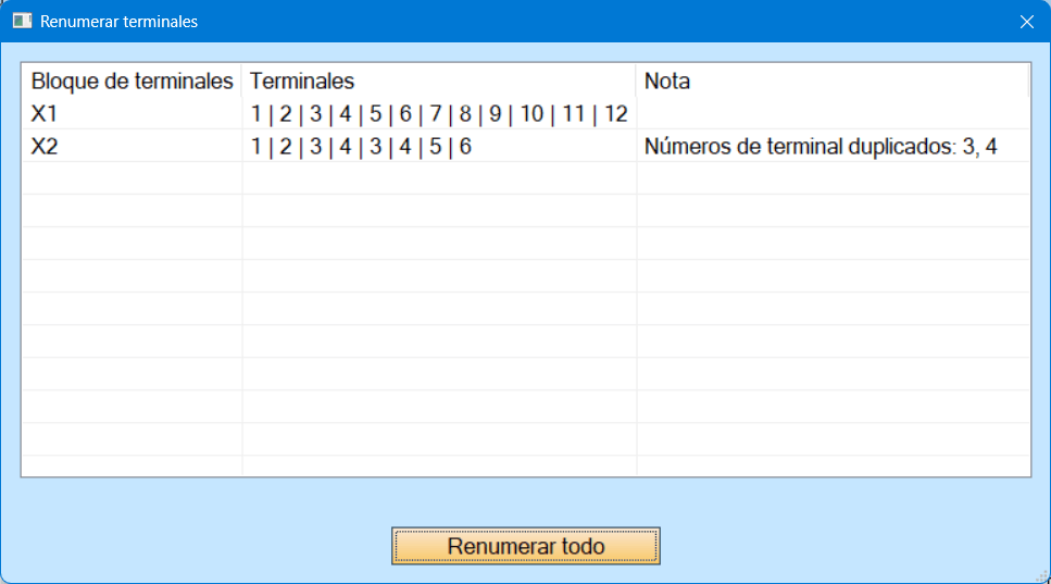 Diálogo Renumerar terminales antes de renumerar