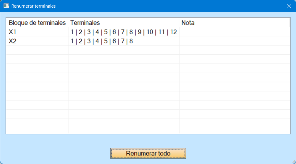 Diálogo Renumerar terminales después de renumerar