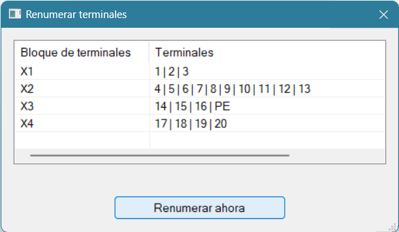 terminales renumerados