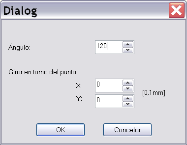 diálogo de giro de objetos gráficos